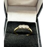 18ct yellow gold vintage diamond trilogy ring (2.8g)