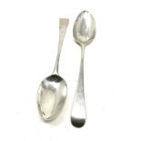 2 georgian silver table spoons London silver hallmarks