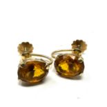 9ct Gold Yellow stone set Earrings (2.9g)