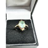 10ct gold blue synthetic spinel single stone ring (2.7g)