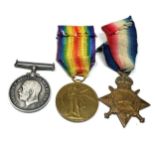 ww1 casualty trio medals to r.8676 pte g.golds K.R.R.C