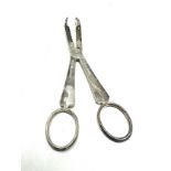 Vintage continental silver sugar scissors