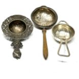 3 silver strainers