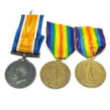 3 ww1 medals to 20032 pte e.spur K.O.S.B victory to 101677 spr w.e wild R.E & 33037 pte h