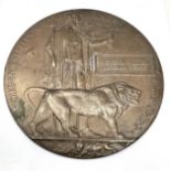 ww1 death plaque to frederick william treneman penney