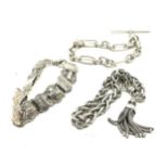 3 X .925 Bracelets Including Watch Chain Style And Fancy Link (67g)