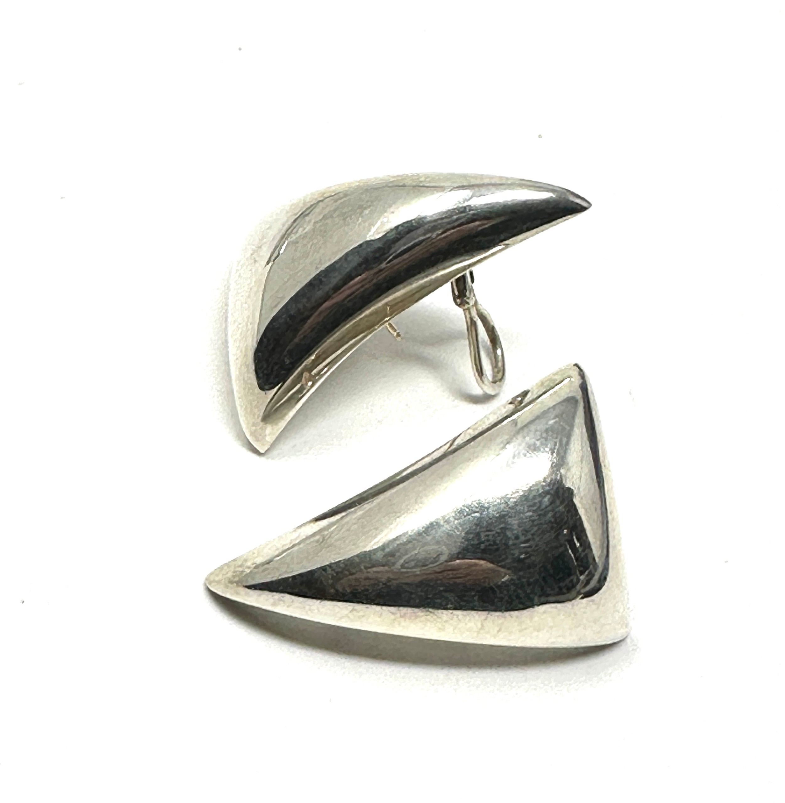 925 silver modernist earrings signed with gold posts by bayanihan (15.8g)