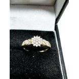 9ct gold diamond halo ring (2.1g)