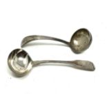 2 antique silver ladle spoons