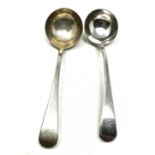 2 georgian silver ladles London silver hallmarks