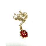 18ct yellow gold enamel ladybug pendant necklace (1.6g) chain 9ct gold