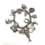 .925 Vintage Charm Bracelet With Assorted Charms (58g)