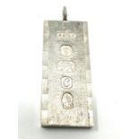 A .925 Ingot Pendant Hallmarked For The Queens Jubilee (35g)