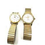 2 vintage gents wrist watches inc everite helmsman sekonda autodate the watches are ticking