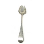 Georgian silver basting spoon measures approx 30cm long London silver hallmarks