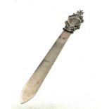 silver letter opener measures approx 18cm long