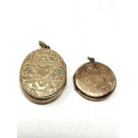 2 x 9ct back & front gold vintage ornate lockets (15.2g)