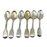 6 victorian irish silver tea spoons