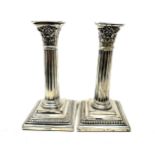 pair of antique silver candlesticks sheffield silver hallmarks measure approx height 16cm
