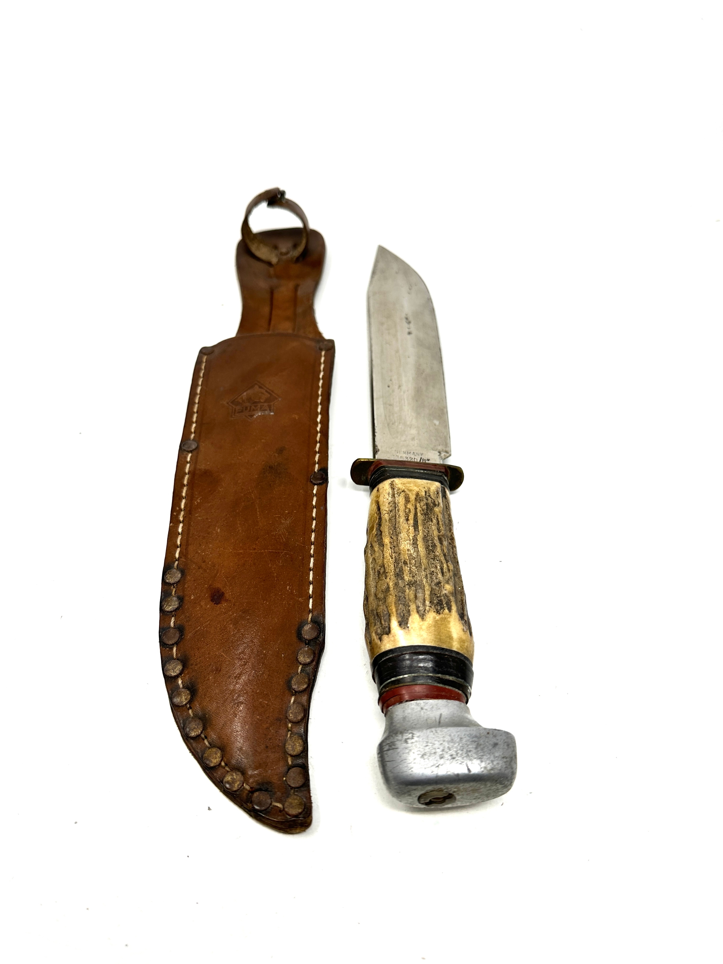 Vintage Puma solingen Bowie knife & leather scabbard - Image 2 of 6