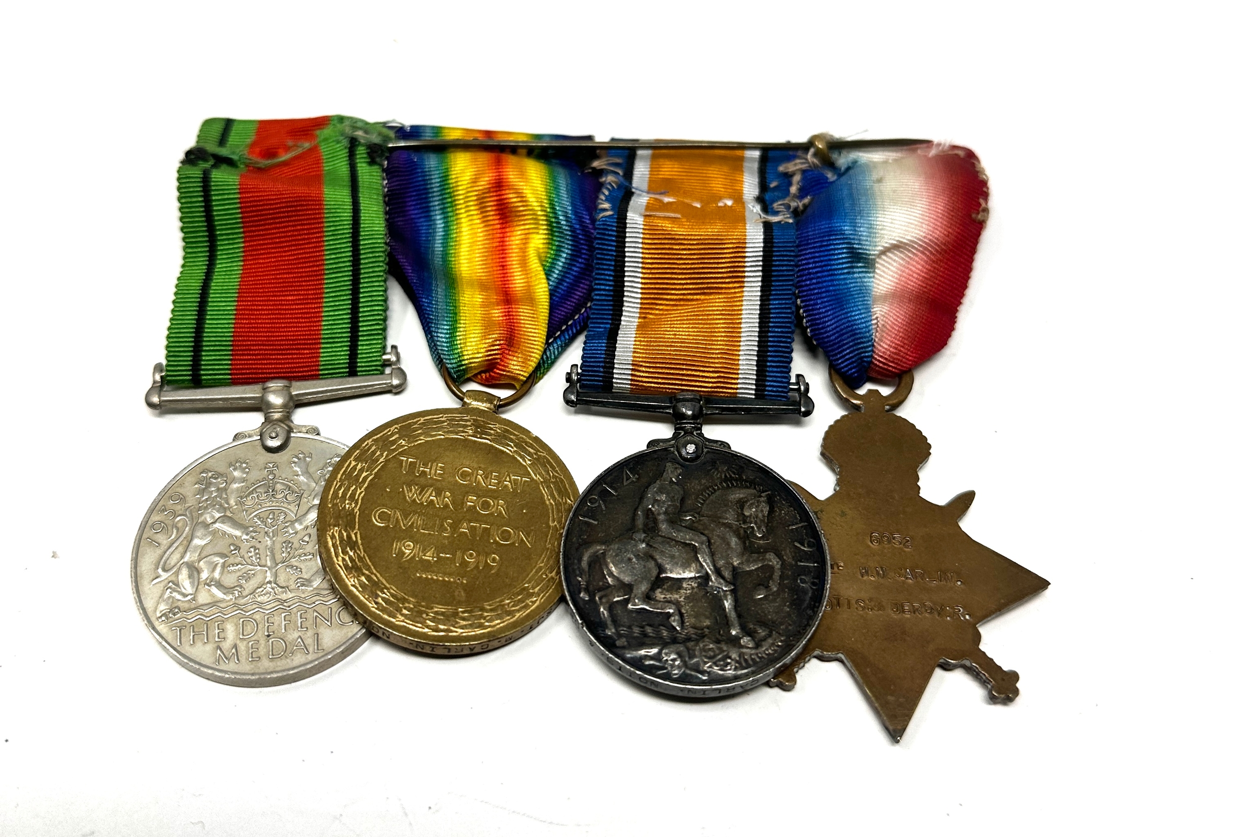 ww1 -ww2 mounted medal group to 240865 sjt m carlin notts & derby star named 6952 pte h.m carlin - Image 2 of 4