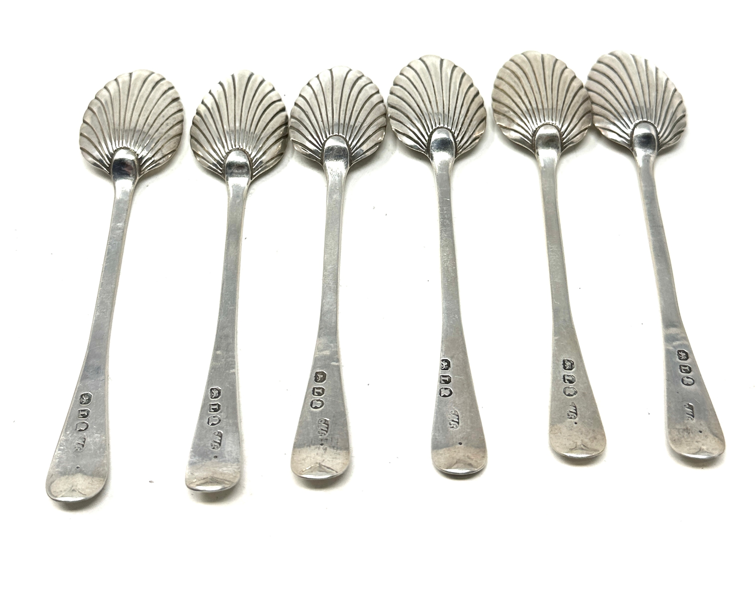 6 georgian silver tea spoons - Image 2 of 3