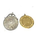 2 X .925 Commemorative Medallions/Pendants Including Elizabeth I (59g)