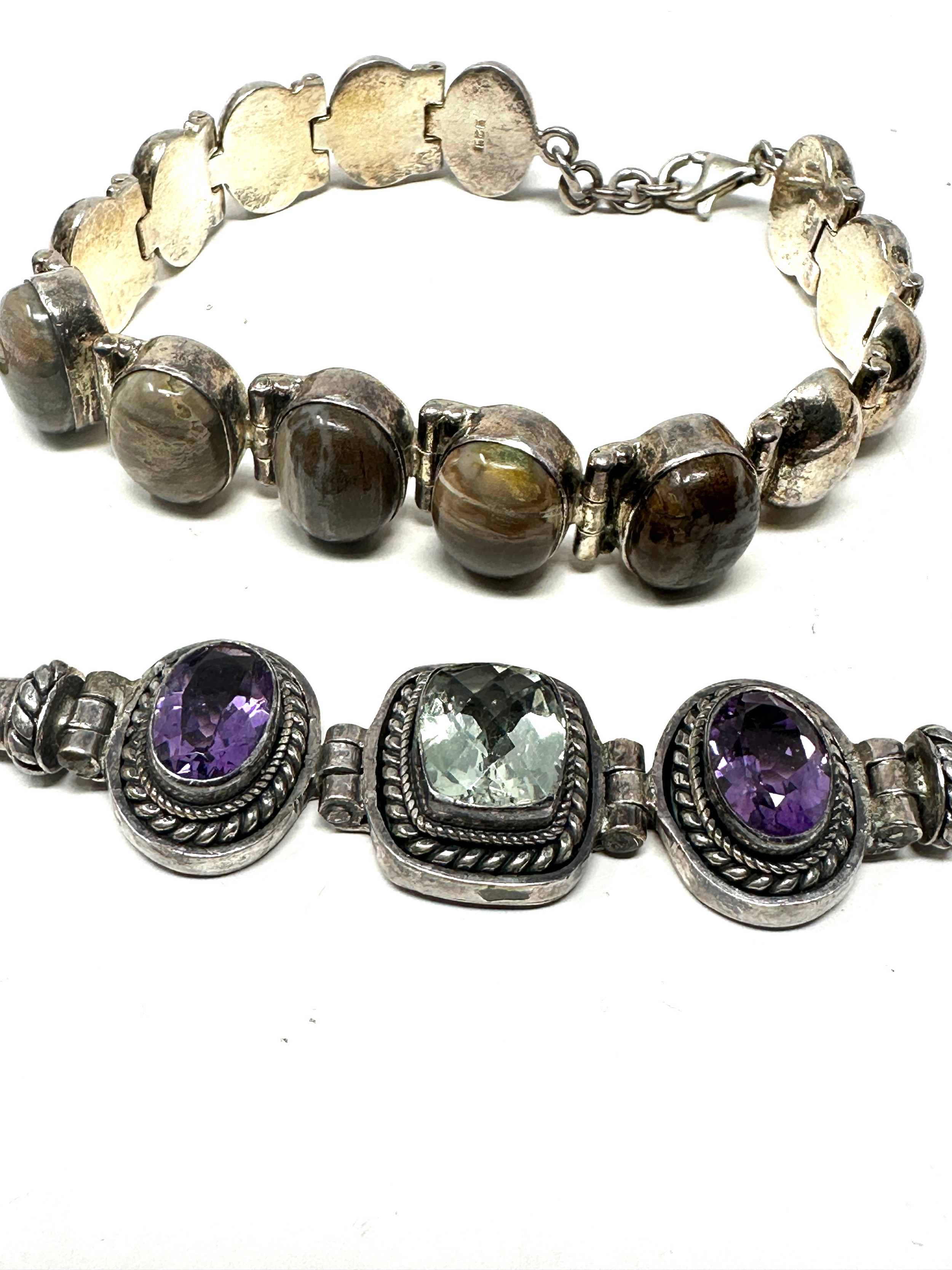 2 X .925 Gemstone Set Bracelets (76g) - Image 2 of 2