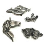 4 X .925 Animal Themed Brooches (50g)