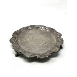 Antique georgian silver letter tray London silver hallmarks measures approx 18cm dia