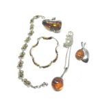 6 X .925 Amber Set Jewellery (50g)
