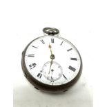 silver open face pocket watch john thomas carmarthen the watch is ticking