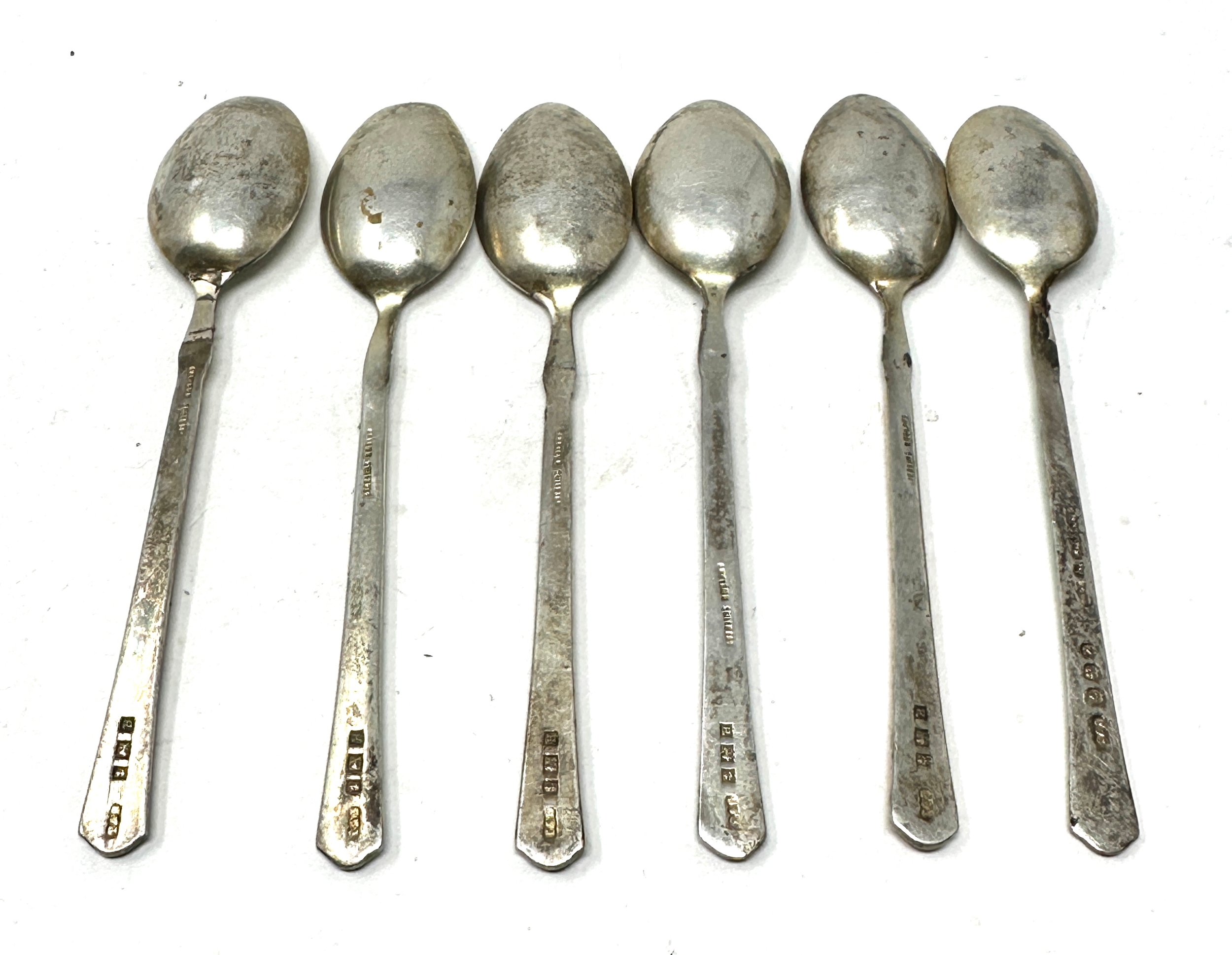 Silver & enamel tea spoons enamel wear - Image 3 of 4
