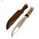 Vintage Puma solingen Bowie knife & leather scabbard