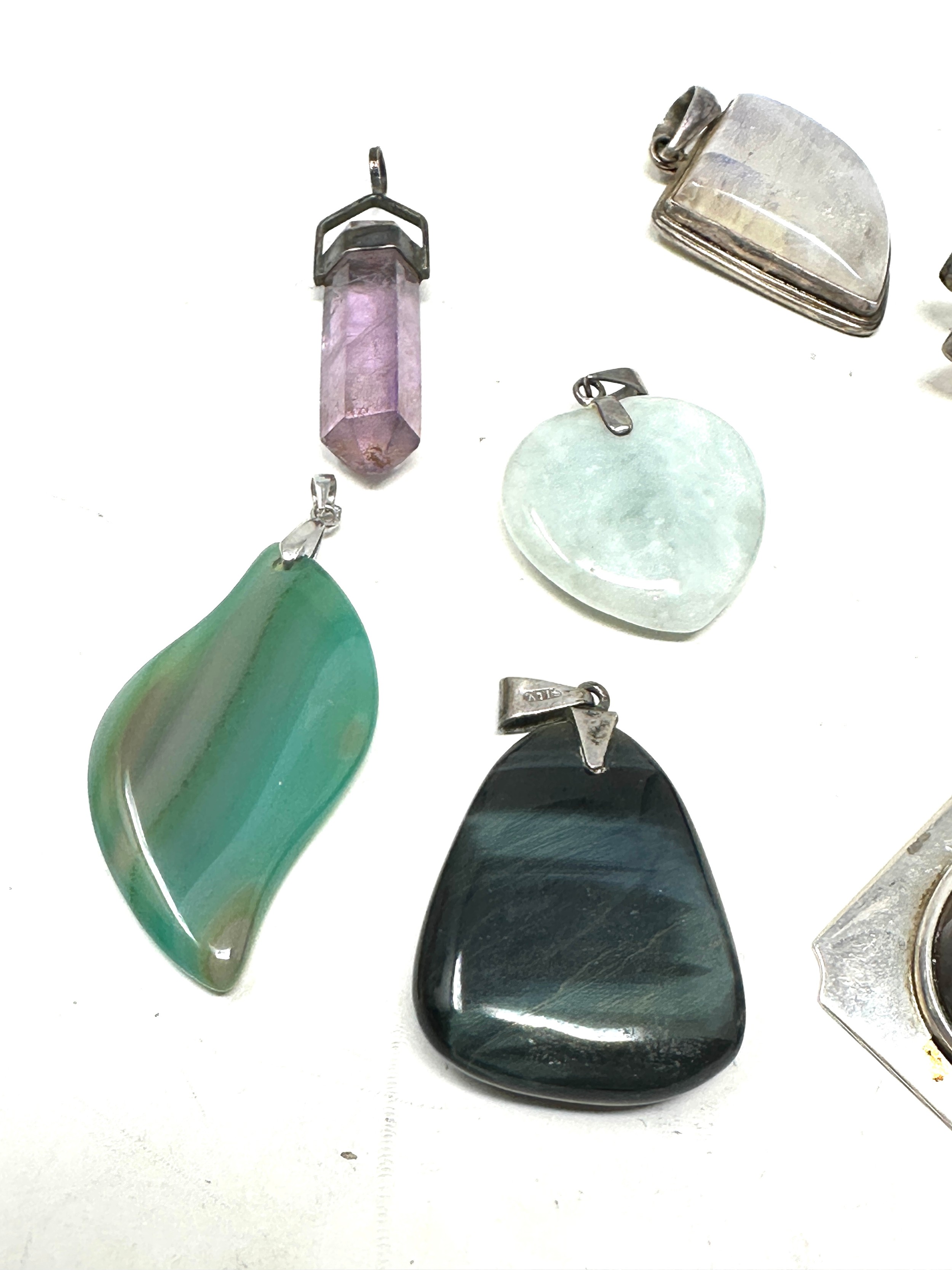 8 X .925 Gemstone Set Pendants Including Moonstone (87g) - Image 2 of 3