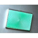 Art deco guilloche enamel cigarette case 8cm by 6cm