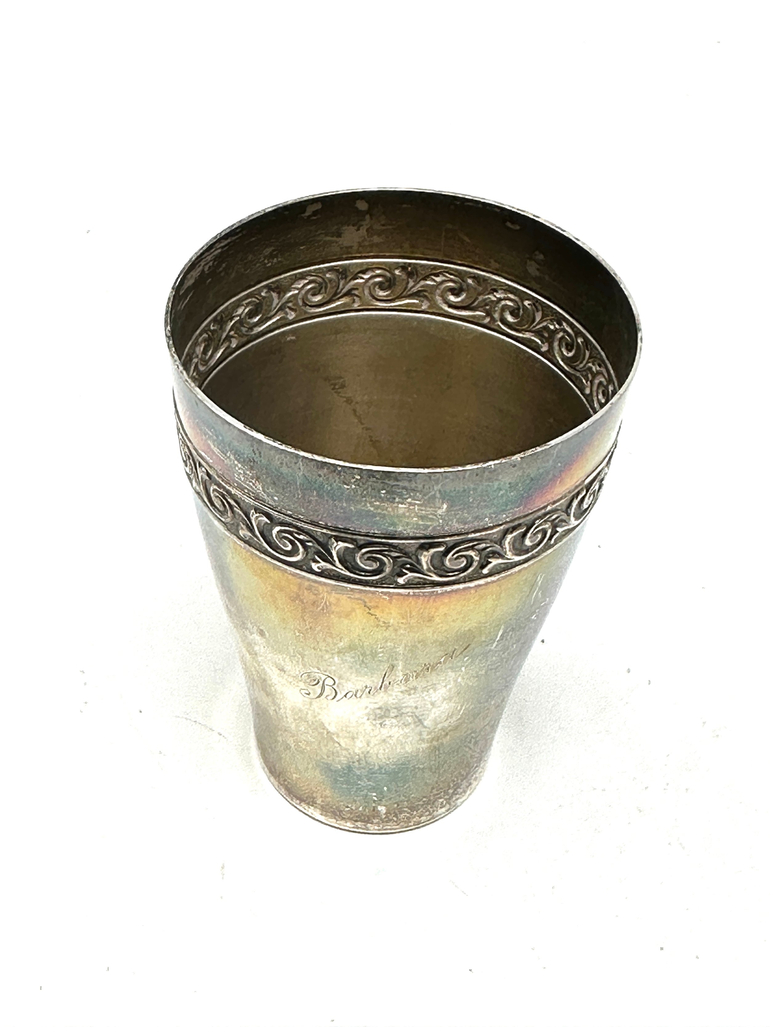 Continental silver beaker hallmarks to base measures approx height 9cm - Image 2 of 4