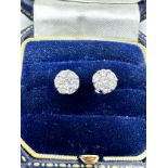 18ct white gold diamond earrings 0.75ct diamonds weight 2.2g