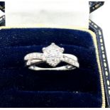 9ct white gold diamond ring 0.25ct diamonds weight 2.2g