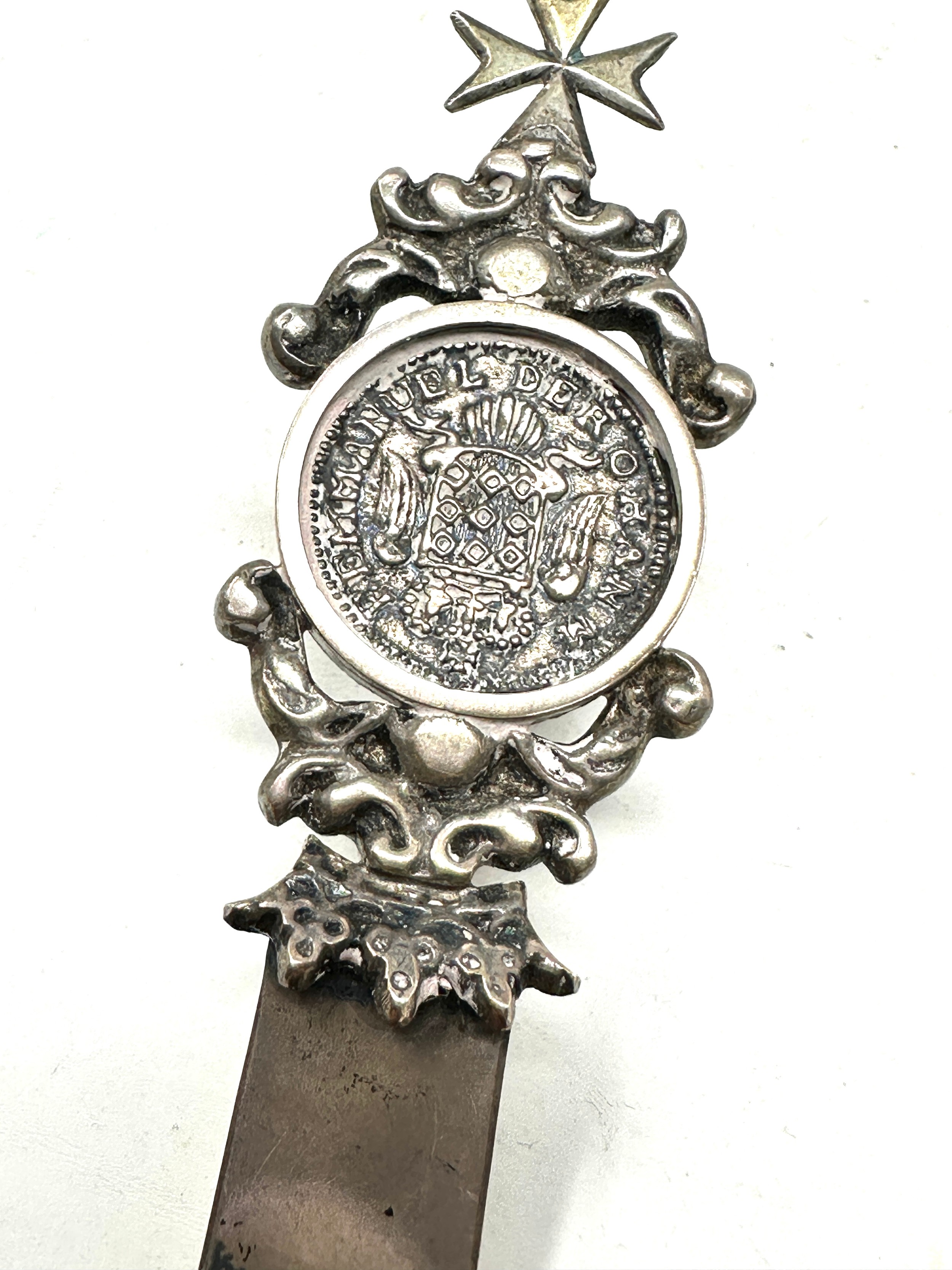 silver letter opener measures approx 18cm long - Image 2 of 3