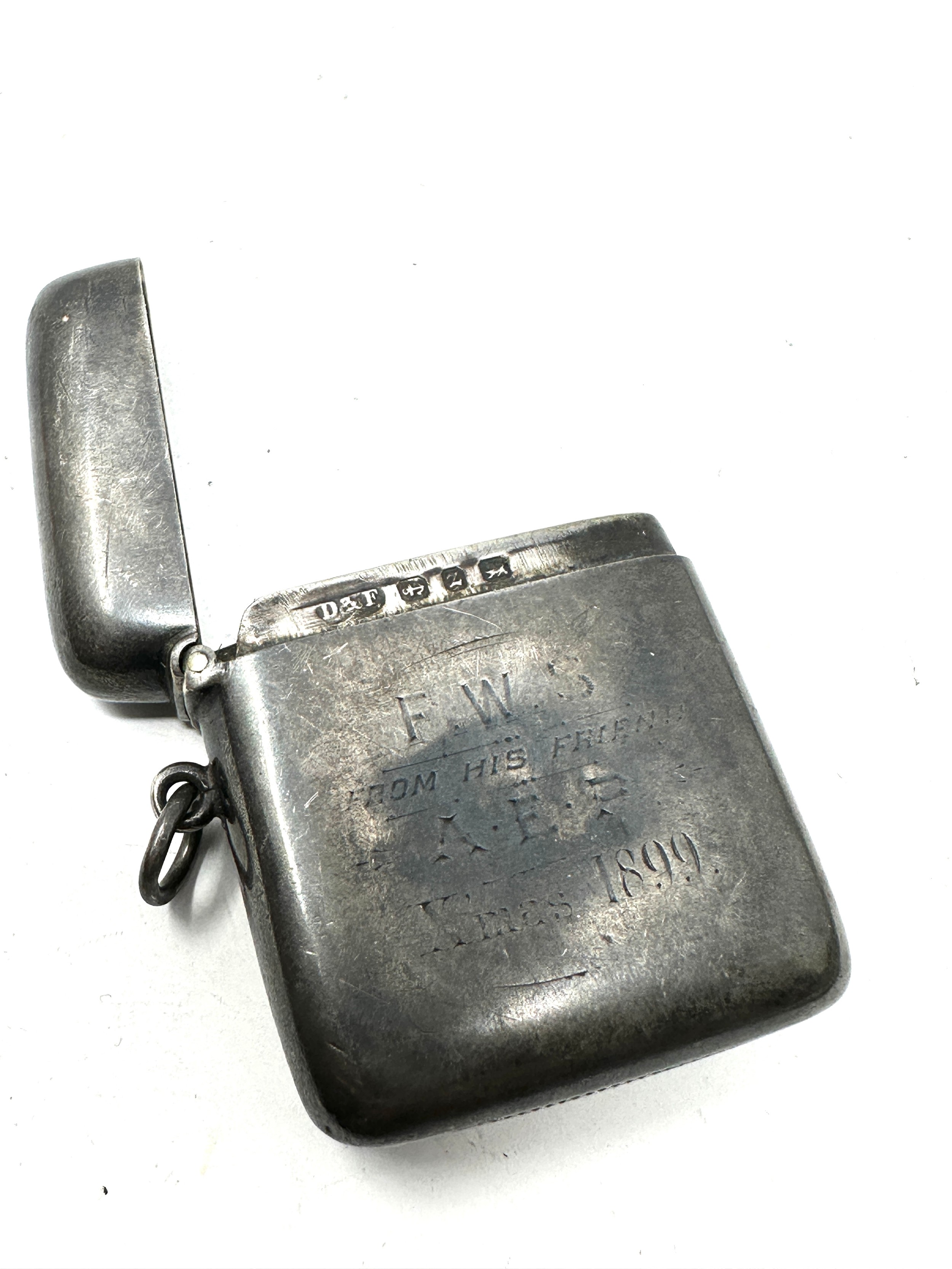 Antique silver vesta case - Image 3 of 3