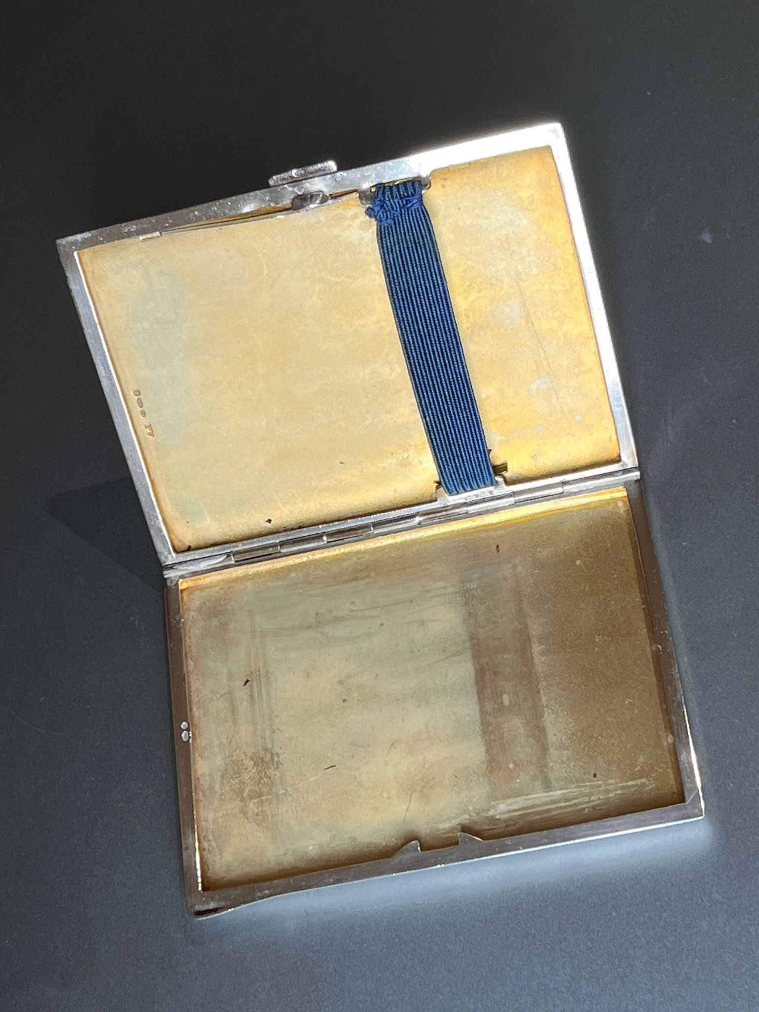 Art deco guilloche enamel cigarette case 8cm by 6cm - Image 3 of 4