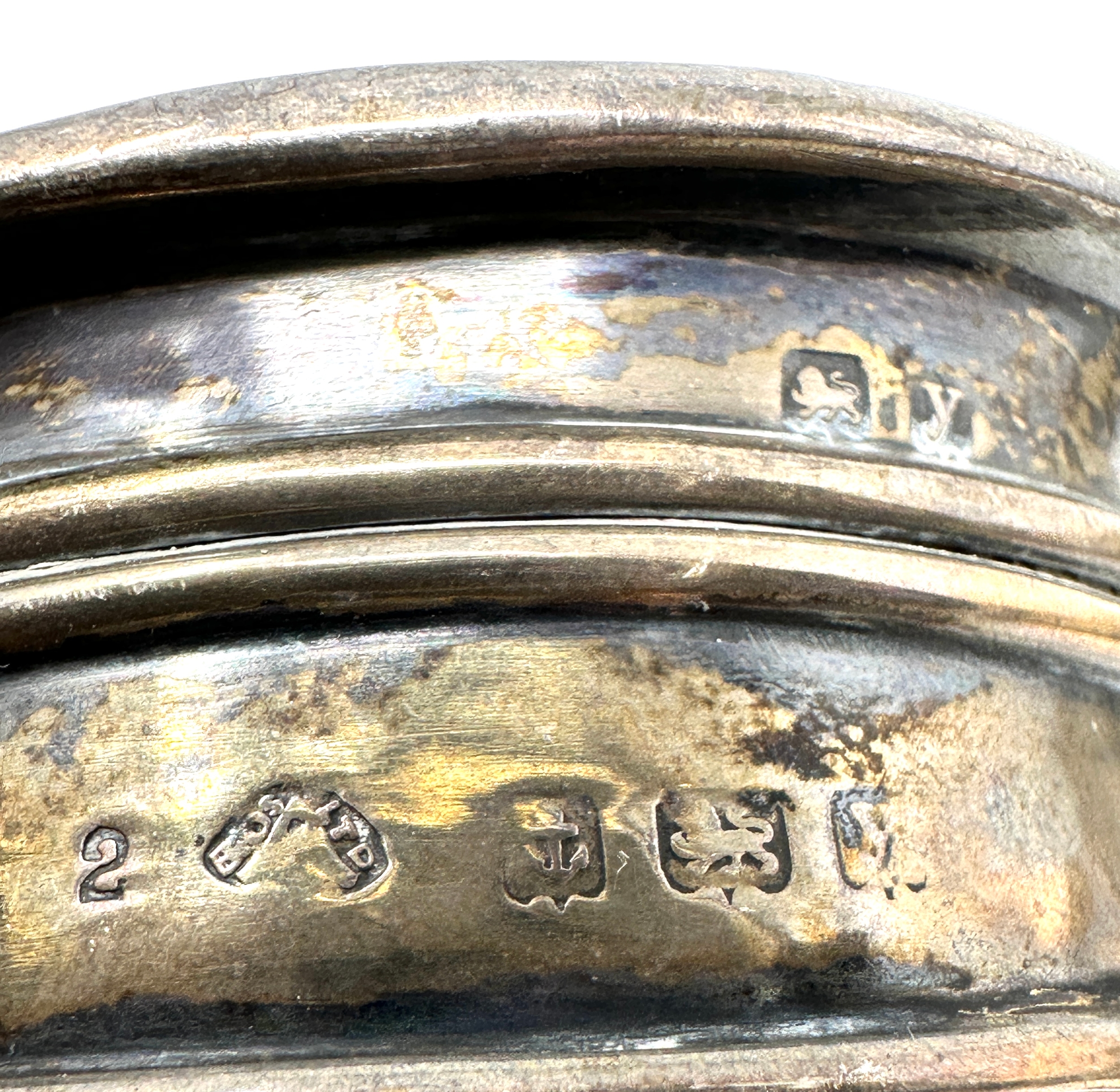 antique silver & enamel ring box wear to enamel - Image 4 of 4