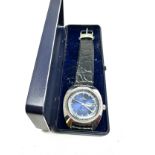 Boxed vintage gents Edox automatic wrist watch inc avia the watch is ticking