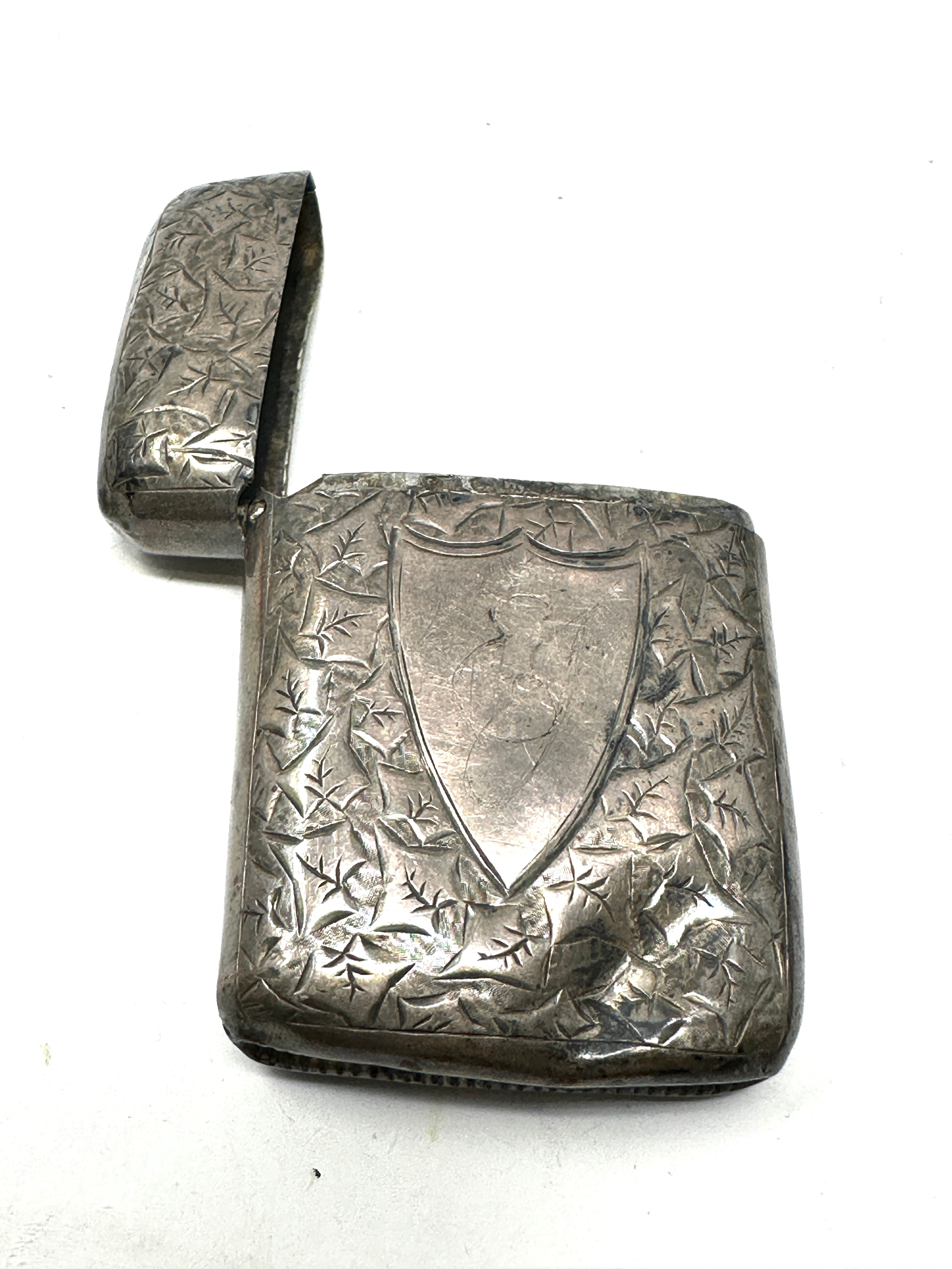 Antique silver vesta case