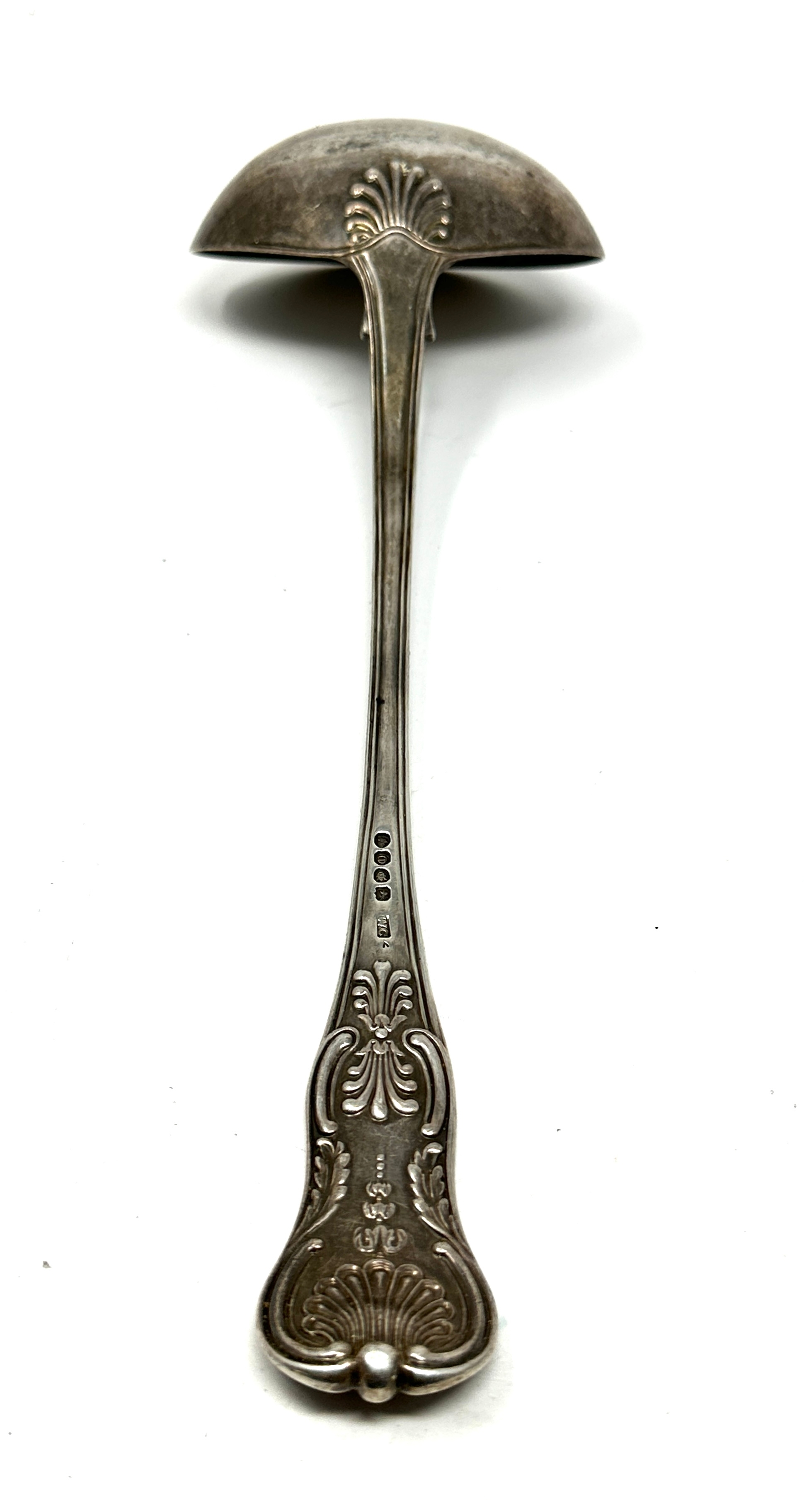 Antique 1820 georgian silver soup ladle London silver hallmarks maker william collins - Image 2 of 4