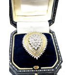 925 silver Diamond set heart design ring set with mixed cut diamonds est 1ct