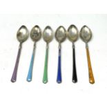 Silver & enamel tea spoons enamel wear