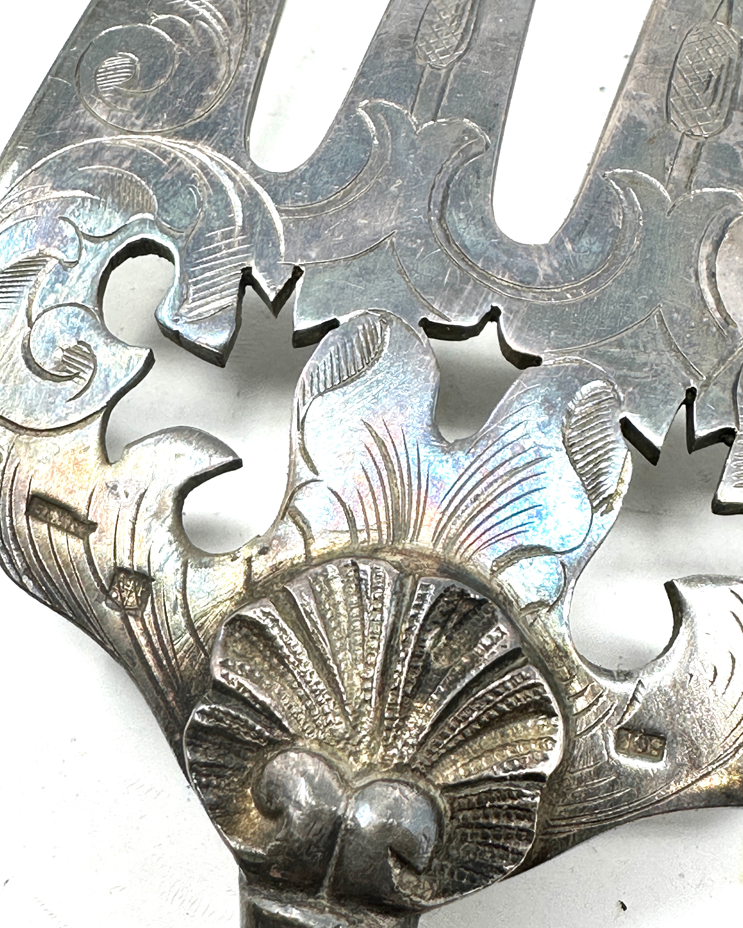 French blanc silver fish servers hallmarked blades - Image 4 of 4