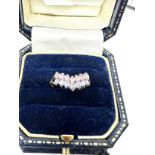 9ct gold pink & blue gemstone ring 1.3g